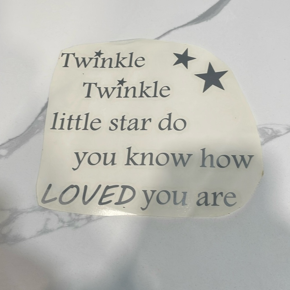 Silver Twinkle Twinkle Vinyl Wall Decal